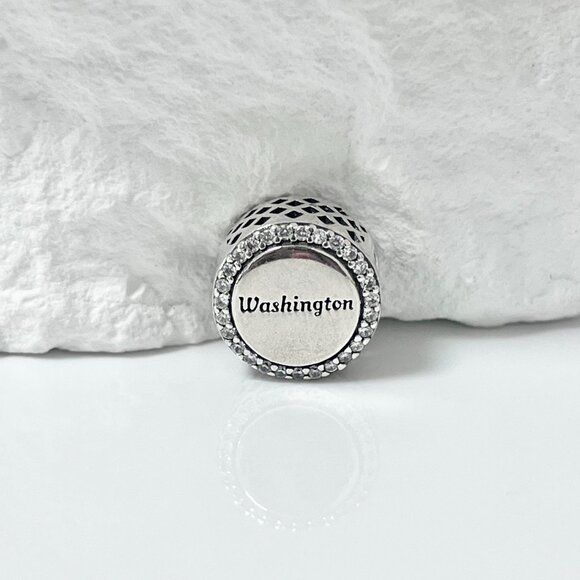 Pandora Washington Map Bead Charm S925 Silver Charm - Picture 2 of 3
